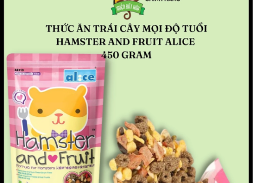 Thức ăn cho Hamster - Hamster and fruit hỗn hợp ngũ cốc trái cây dành cho mọi độ tuổi chính hãng Alice 500 gram cho hams