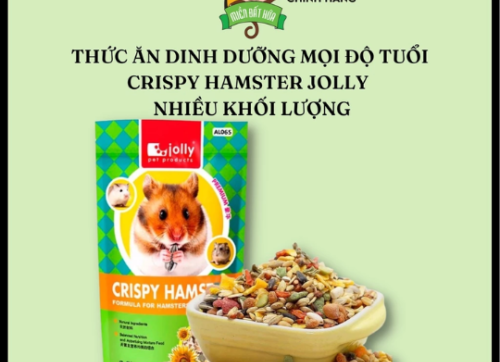 Thức ăn cho Hamster - Crispy hamster ngũ cốc dinh dưỡng dành cho mọi độ tuổi chính hãng Jolly 500 gram